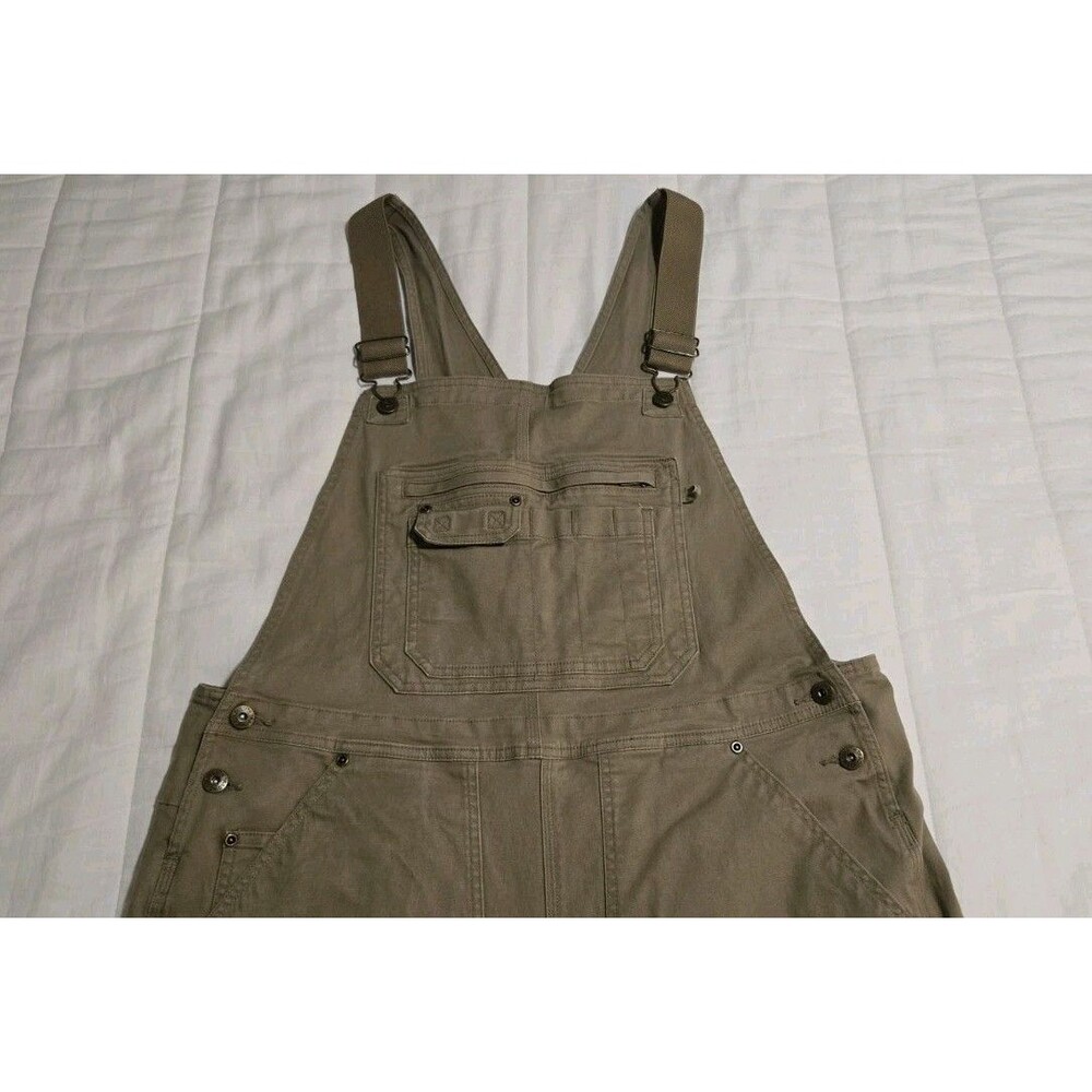 Duluth Trading Co Overalls Mens XLx31 Light Brown Cotton Work Bib Utility Pants